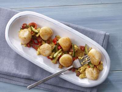 Jakobsmuscheln auf Couscous