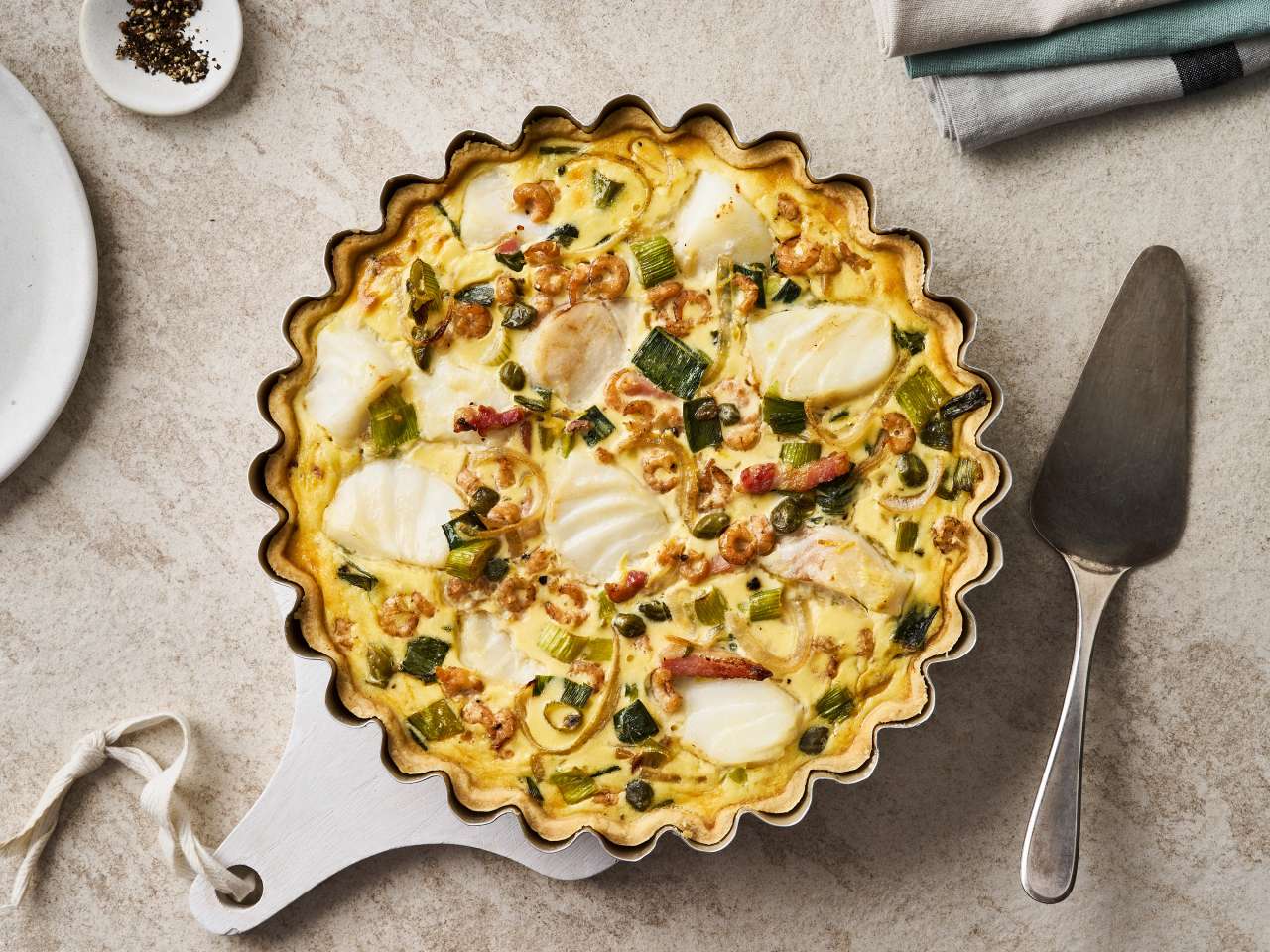 Kabeljau Quiche mit Speck