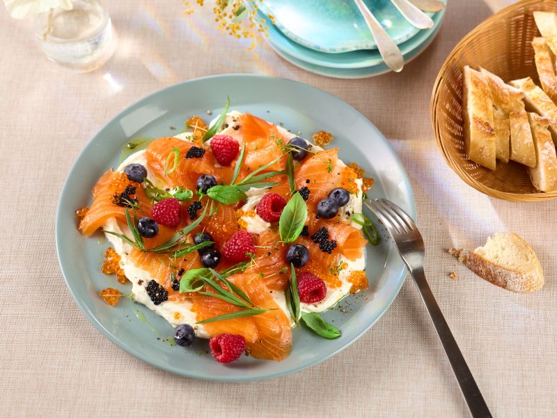 Räucherlachs auf
Frischkäse