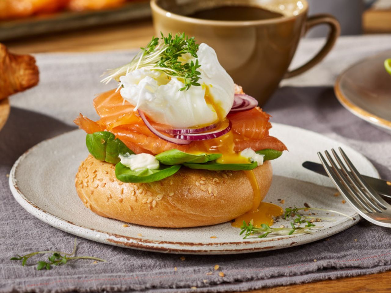 Bagel mit Frühstückslachs Bagel mit Frühstückslachs