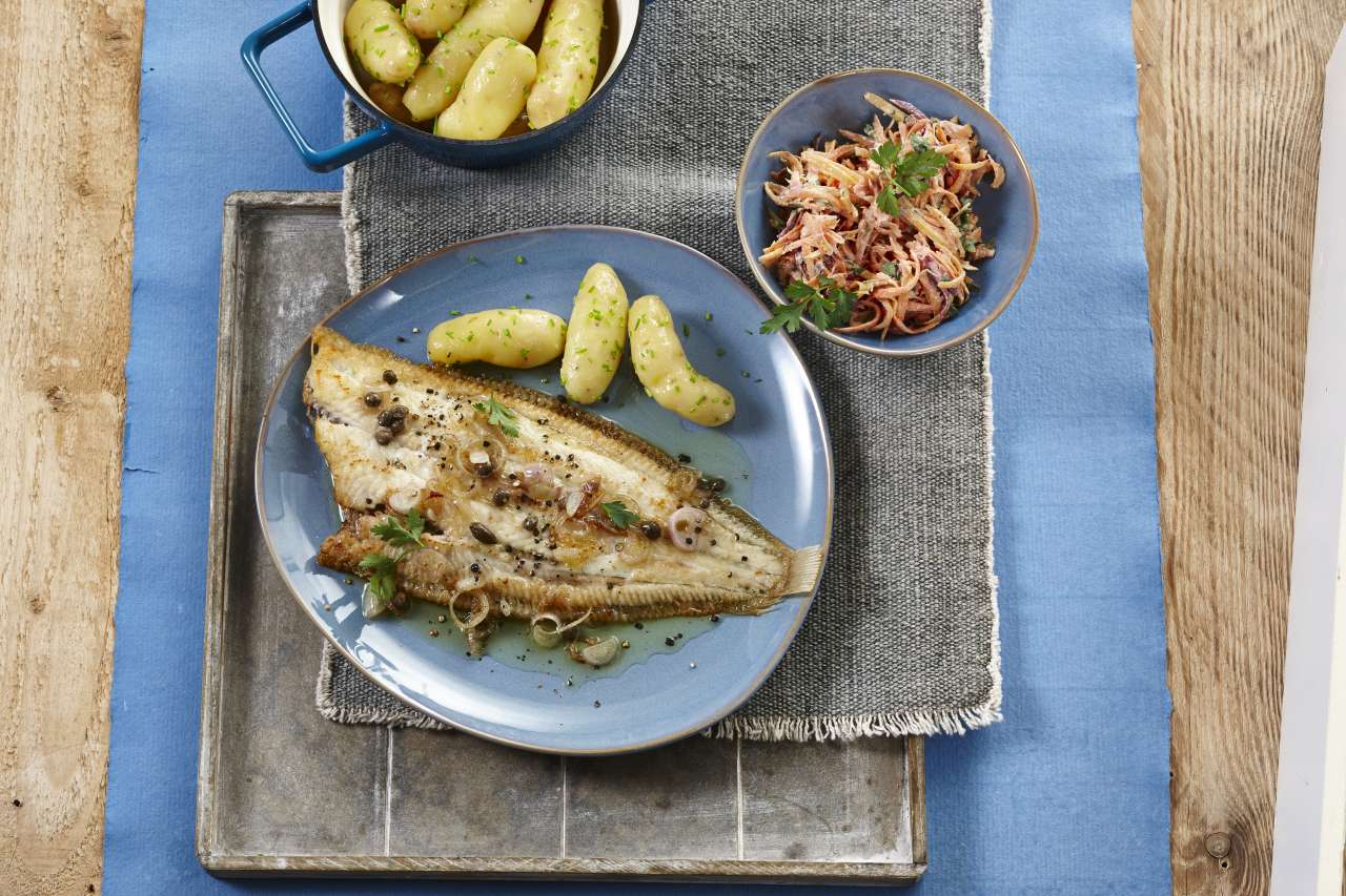 Seezunge mit Wintersalat & Kapern-Butter