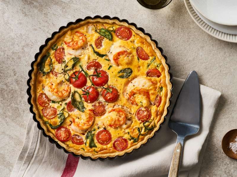 Garnelen Quiche mit Kirschtomaten