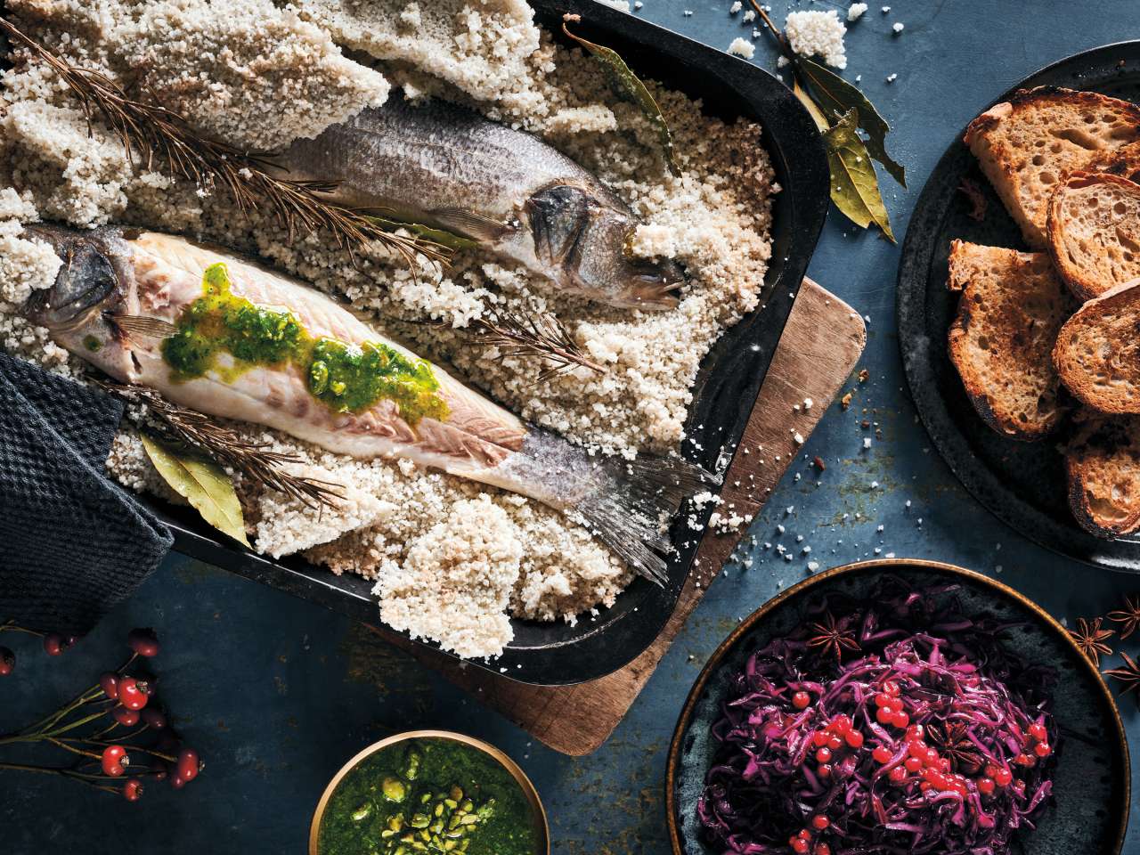 Rezept: Wolfsbarsch im Meersalz Rezept: Wolfsbarsch im Meersalz