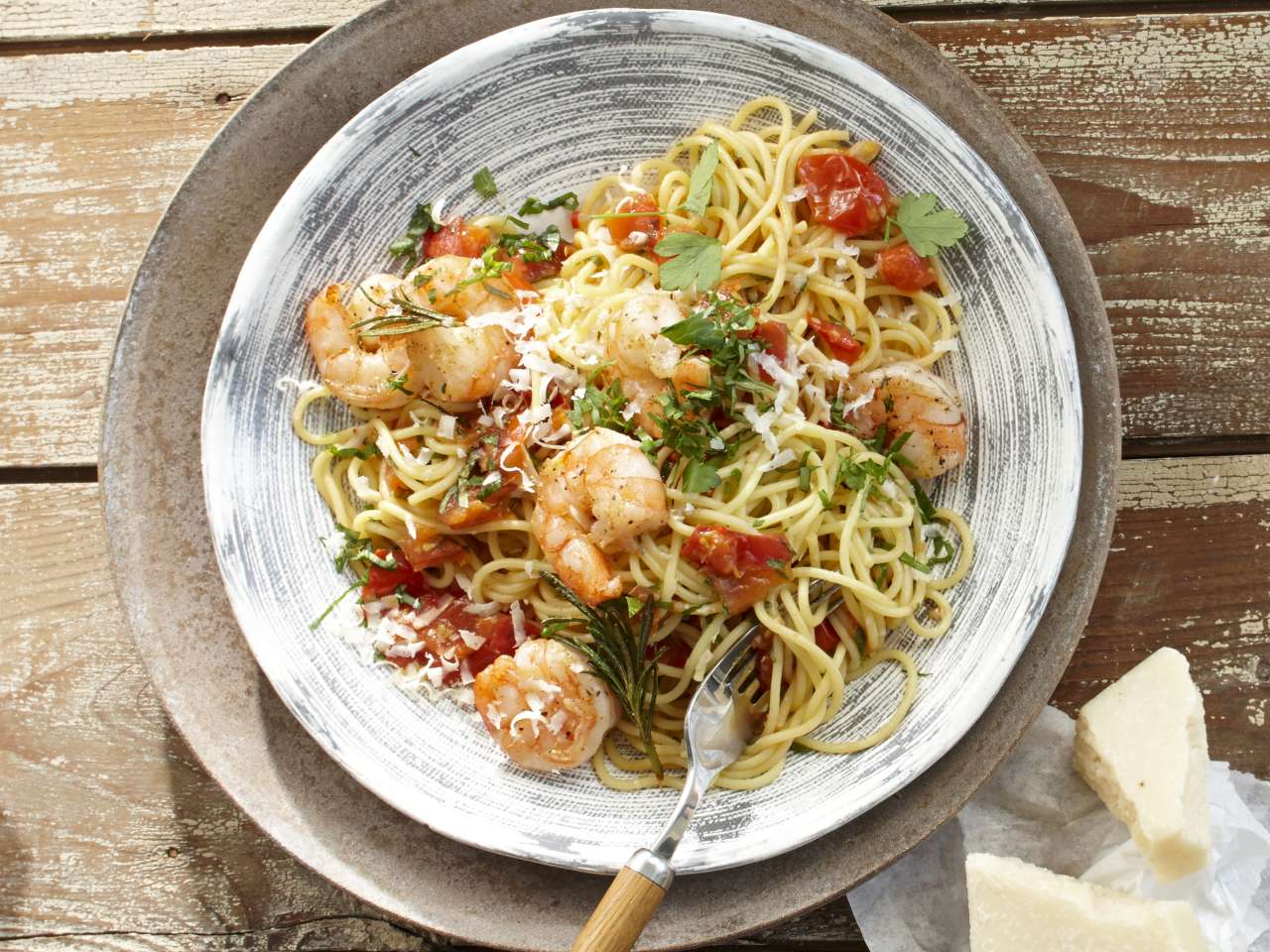 Spaghetti mit Garnelen