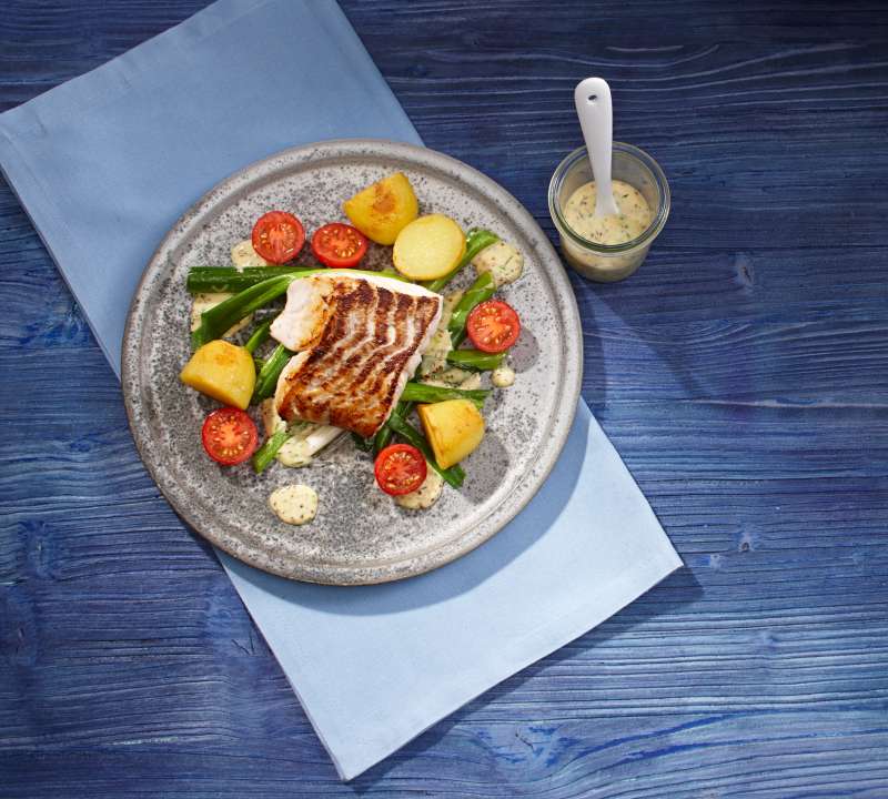 Seelachs mit Kräuter-Senf-Hollandaise