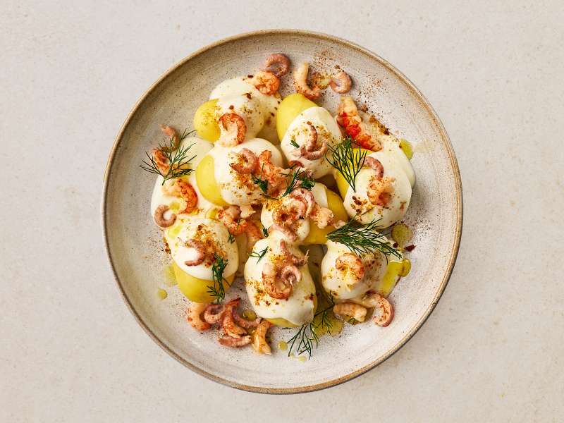 Rezept: Seezunge mit Nordseekrabben und Safran-Rahmsauce