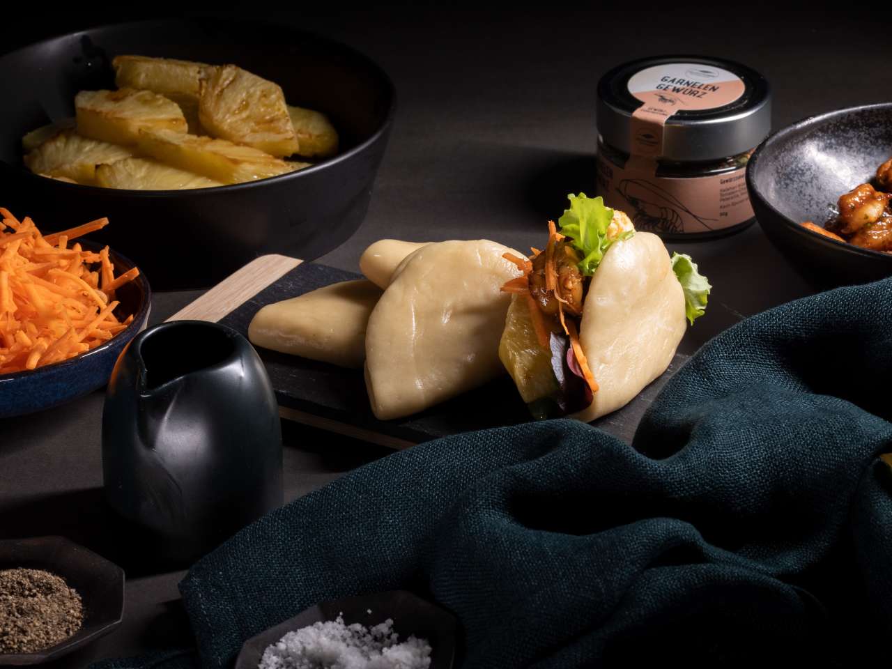 Bao Buns mit Garnelen