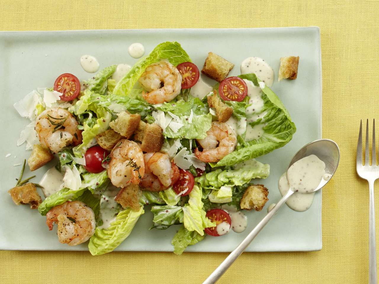 Caesar Salad mit Garnelen