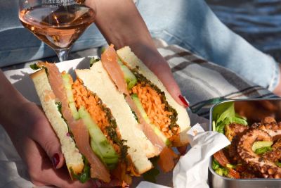 Wanpaku-Sandwich mit Räucherlachs
