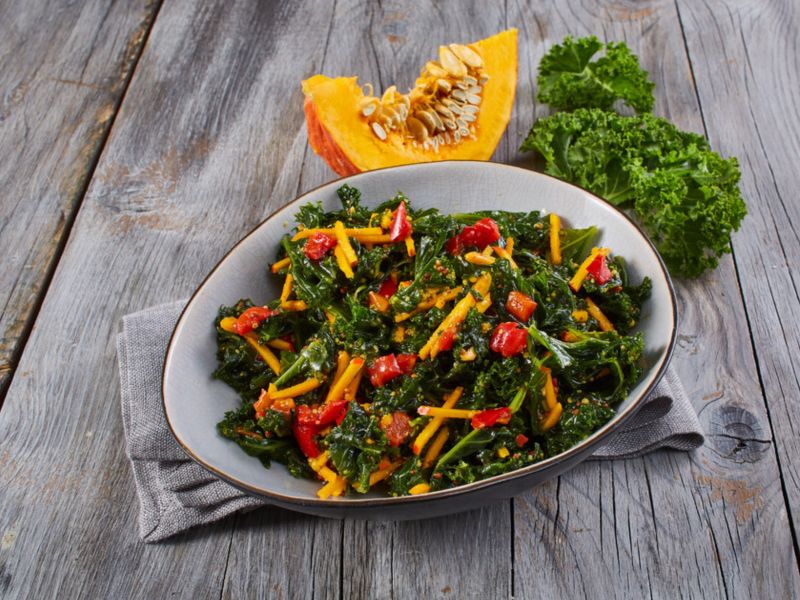 Kale Salat mit Kürbis