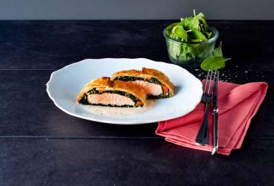 Lachs im Blätterteig