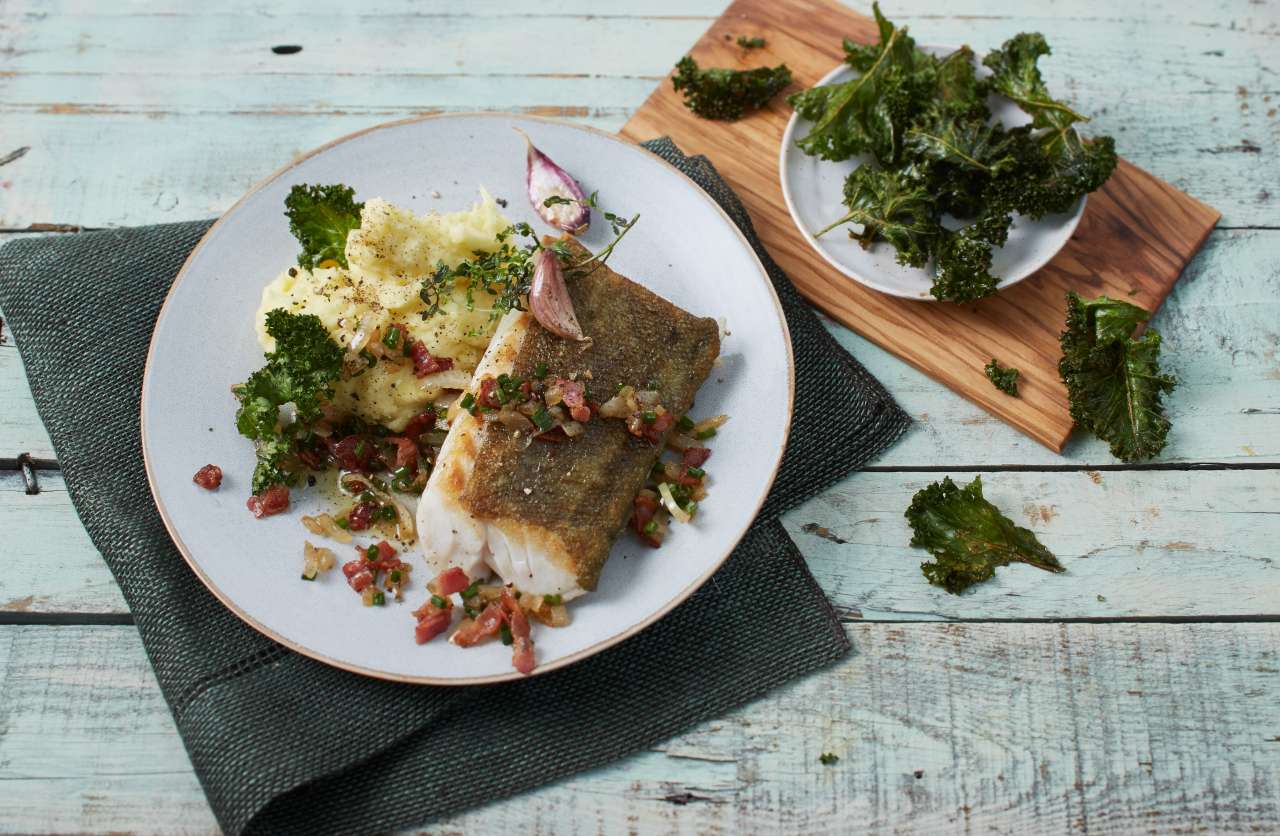 Rezept: Skrei mit Kale Chips