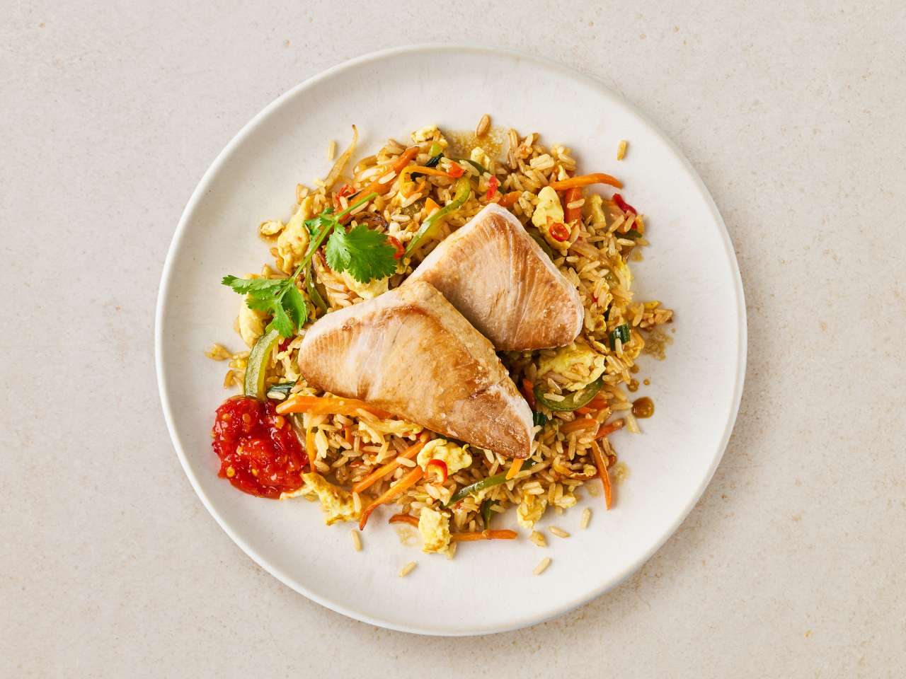 Nasi goreng mit Thunfischsteaks