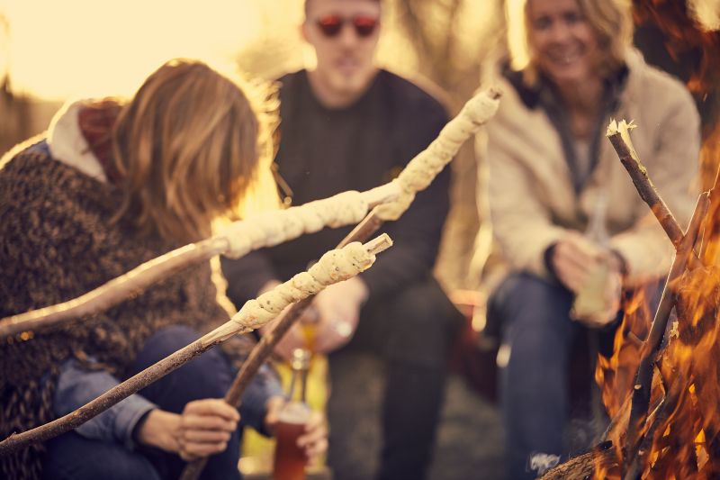 Stockbrot mit Garnelen