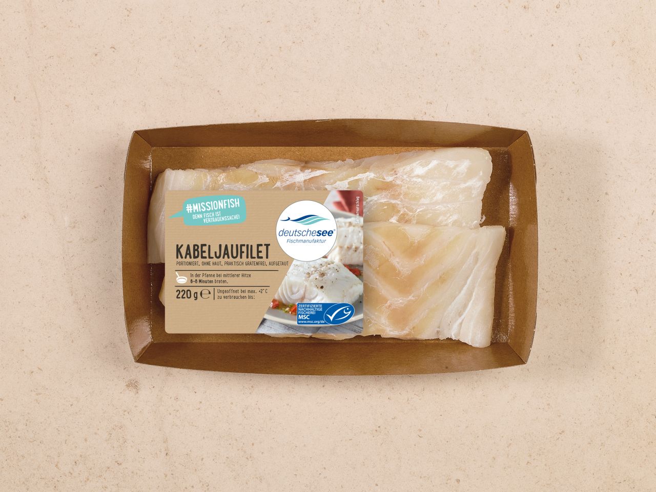 Kabeljau-Filets · 220g Kabeljau-Filets · 220g