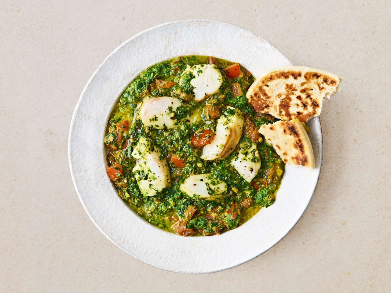 Kabeljau Spinat-Curry Palak Paneer-Style