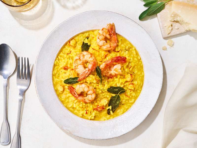 Risotto alla Milanese mit Garnelen