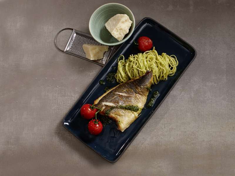 Doradenfilet mit Pesto & Linguine