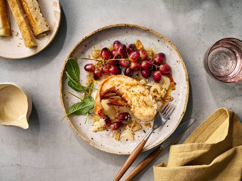 Gebratene Languste mit Essig-Butter-Sauce  Gebratene Languste mit Essig-Butter-Sauce
