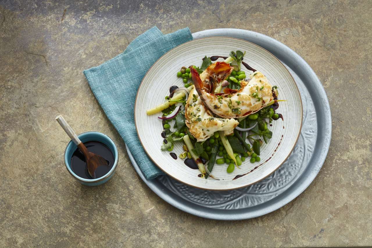 Rezept: Languste mit orientalischem Salat Rezept: Languste mit orientalischem Salat