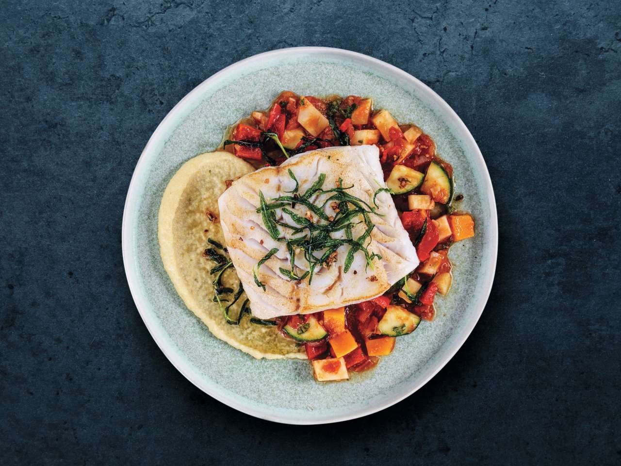 Rezept: Skrei mit Polenta und Ratatouille