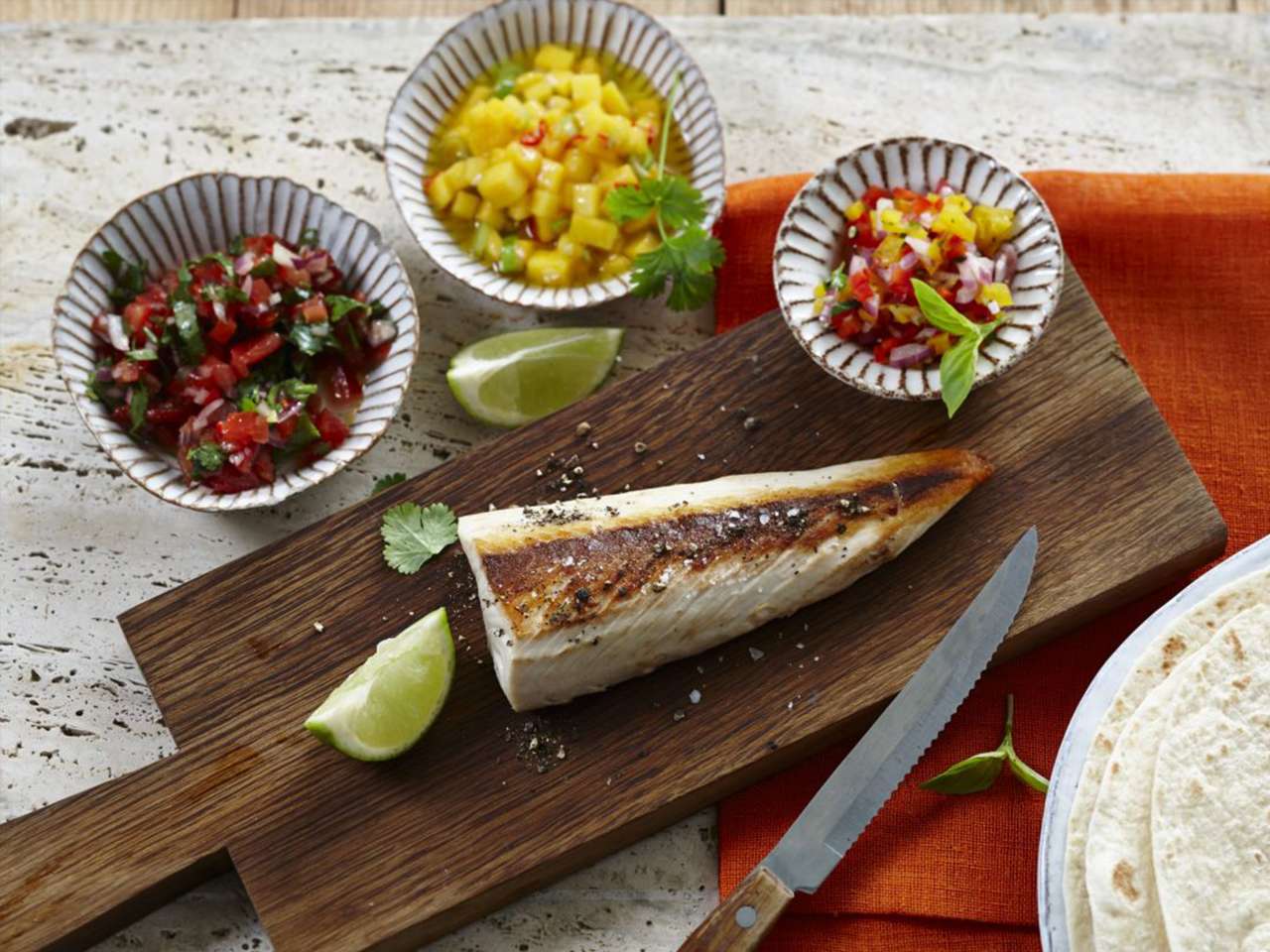 Rezept: Gelbschwanzmakrele mit Tortillas & Salsa